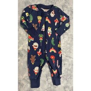 Hanna Andersson Christmas Ornament Baby Zipper Pajamas, Size 3-6 months